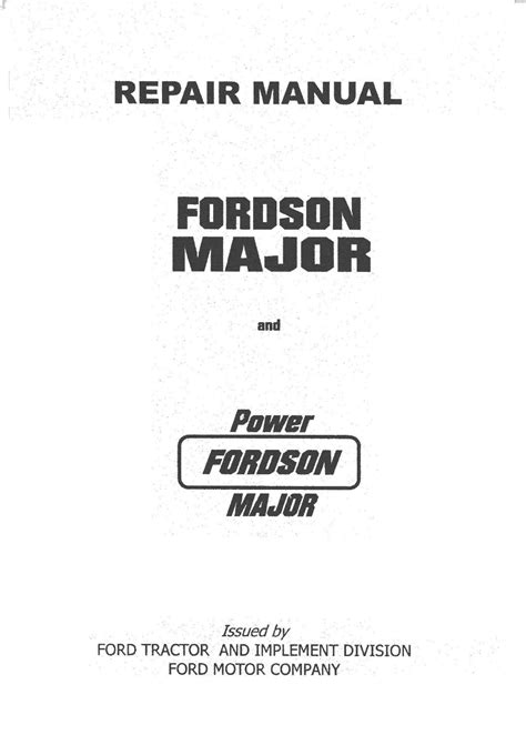 Fordson major power major tractor workshop service repair manual 1. - Orologi a carica manuale da uomo.
