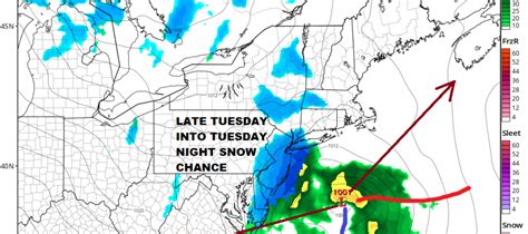 Forecast: Chance of rain/snow showers tonight into Tuesday