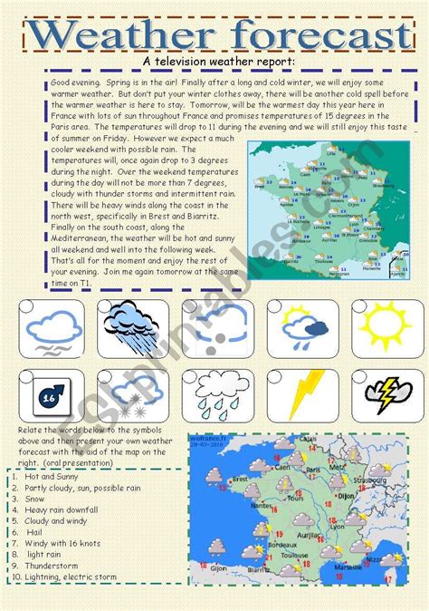 Forecasting Weather Map Worksheet 5 Educational Worksheet