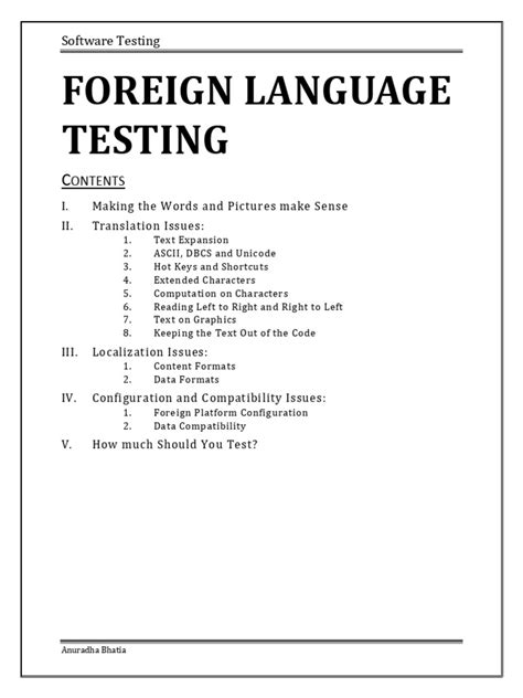 Foreign Language Testing Download Free PDF Ascii Source Code