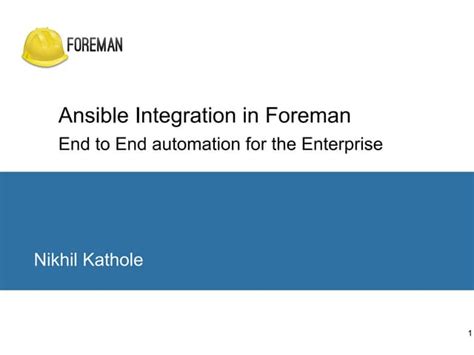 Foreman ansible modules github.  Jan 12, 2026 · The Foreman is responsible for overseeing co...