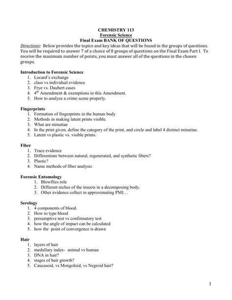 Forensic science final exam study guide answers. - Service manual for 2012 polaris rzr 800.