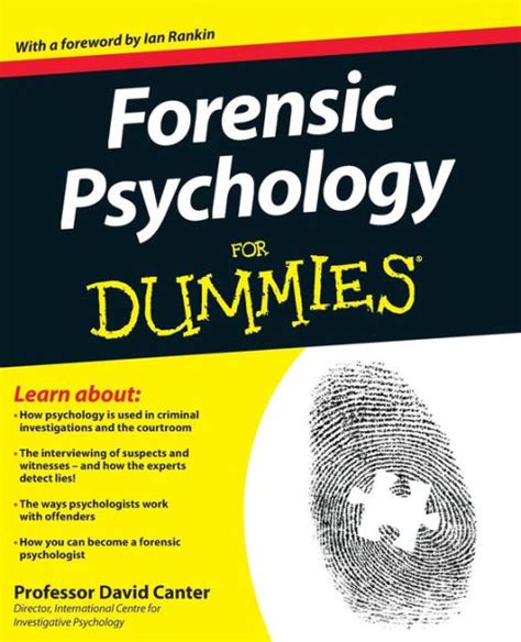 Download Forensic Psychology For Dummies By David Canter