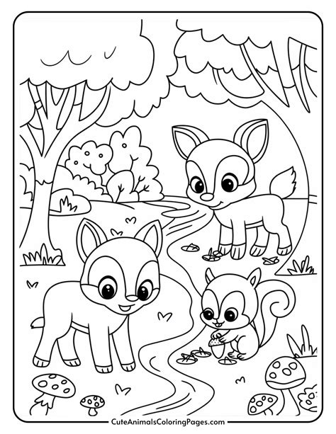 Forest Animals Coloring Shee