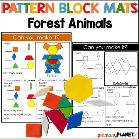 Forest Animals Pattern Block Templates Pattern Block Mats Primary