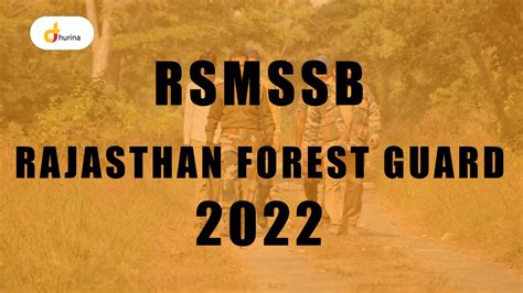 Forest Guard Exam Date 2022 RSMSSB Vanrakshak Exam Pattern Admit Card