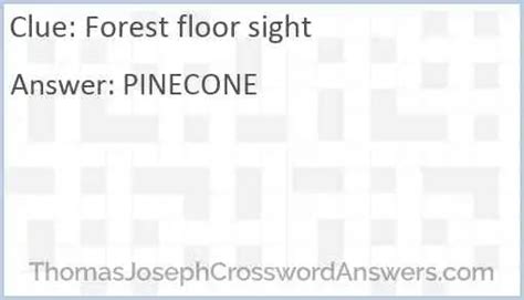 Forest sights. Crossword Clue Here is the answer for the crossword clue Forest sights featured in Thomas Joseph puzzle on August 25, 2021. We have found 40 possible answers for this clue in our database. ... Floor covering that might be shag or braided Crossword Clue "You snooze, you ___!" Crossword Clue. A fish that could be lured with melt (3 ...