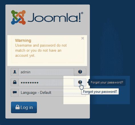 Forgot password timegate error - Joomla! Forum - community, …