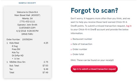 Forgot to scan cfa. Supposing you forgot the scan your Chick-fil-A Apply during your transaction at a Chick-fil-A location, visit our Missed TransactionMissed Transaction 
