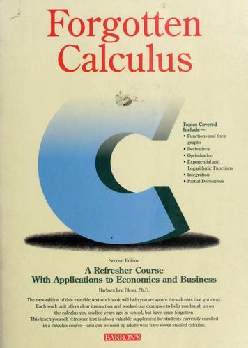 Read Online Forgotten Calculus By Barbara Lee Bleau