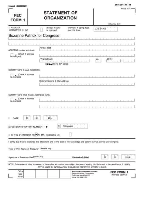 Form 1 for Brandon Michon for Virginia - FEC.gov