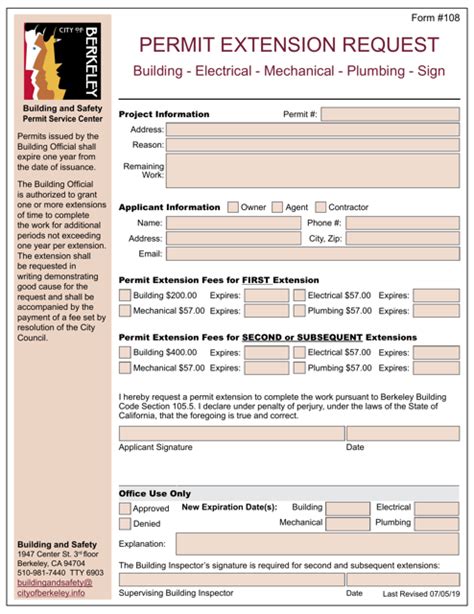 Form 108 Download Fillable PDF or Fill Online Permit Extension Request