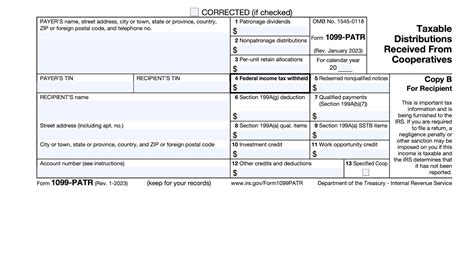 Form 1099-PATR, Taxable Distributions Received From Cooperatives