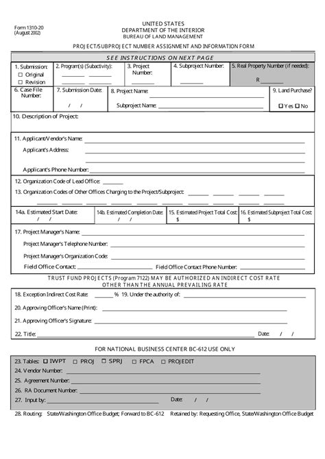 Form 131020 Download Fillable PDF or Fill Online Project/Subproject