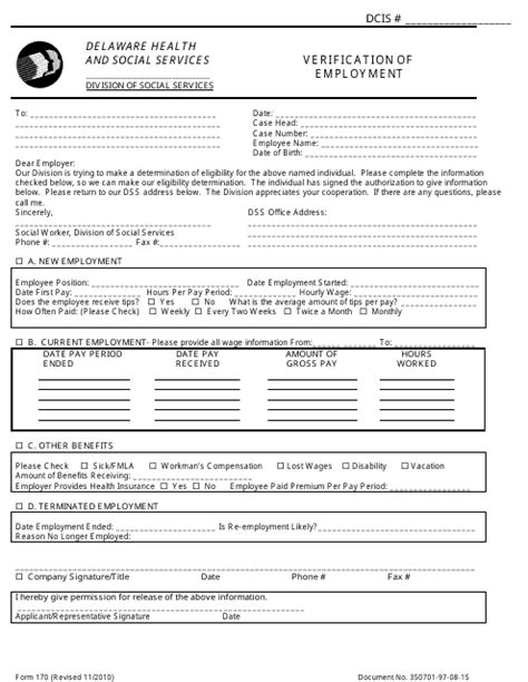 Form 170 Download Fillable PDF or Fill Online Verification of