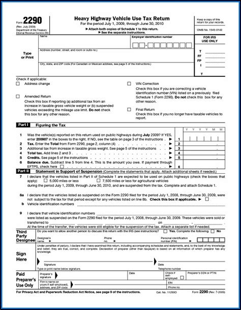 Form 2290 Irs Online Form Resume Examples o7Y3xpzVBN