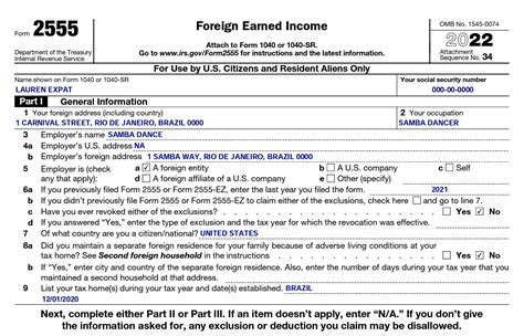 Form 2555 Example Return (2024) IRS Form 2555 What It Is, How to