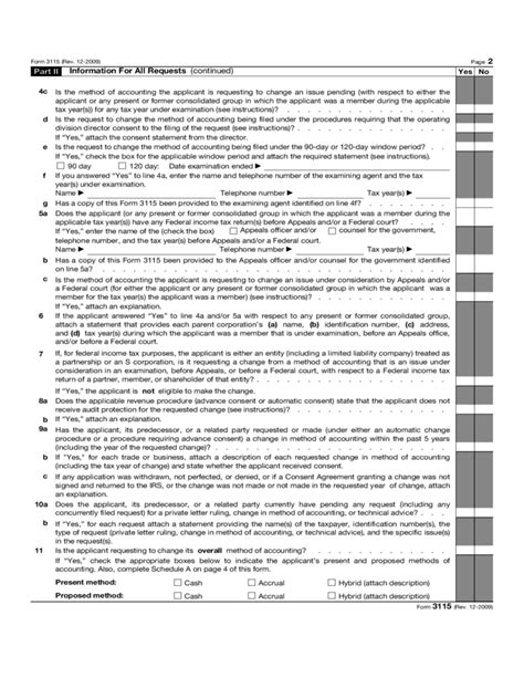 Form 3115 Application for Change in Accounting Method(2015) Free Download