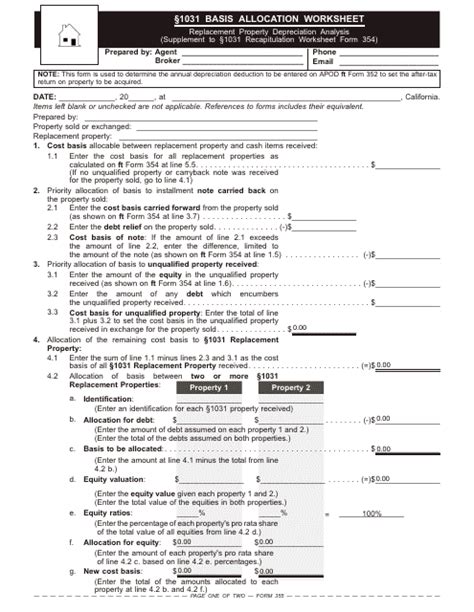 Form 355 Download Fillable PDF or Fill Online Basis Allocation