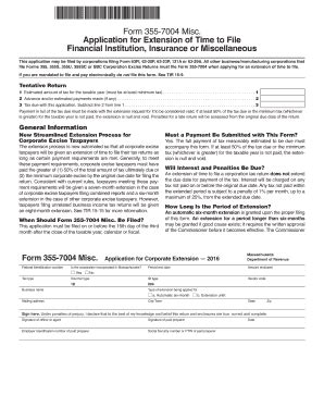 Form 3557004 Misc. Application For Extension Of Time To File