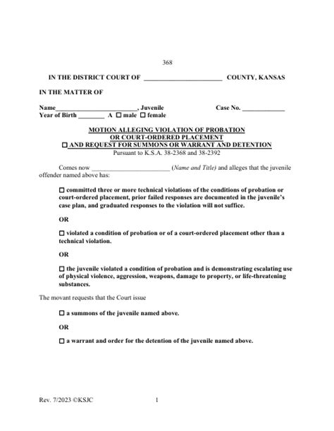 Form 368 Download Printable PDF or Fill Online Motion Alleging