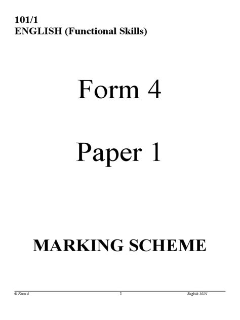 Form 4 Paper 1