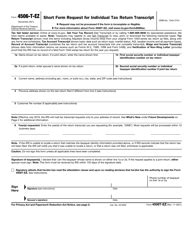 Form 4506TEZ Short Form Request for Individual Tax Return Transcript