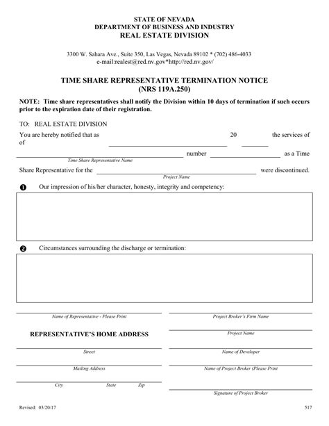 Form 517 Download Fillable PDF or Fill Online Time Share Representative