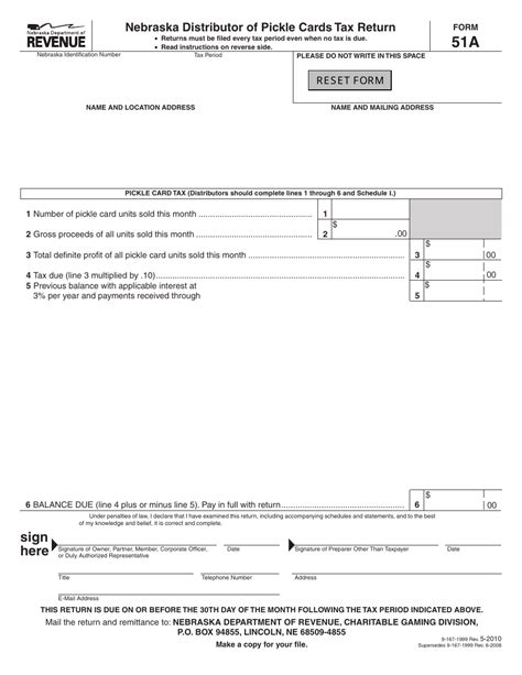 Form 51A Download Fillable PDF or Fill Online Nebraska Distributor of