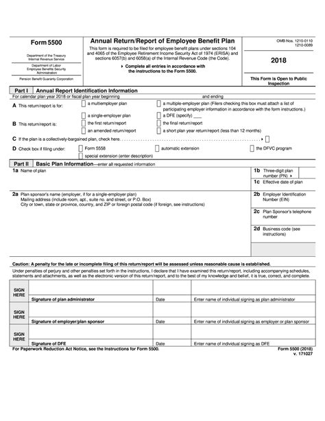 Form 5500 Pdf Fillable and Editable PDF Template