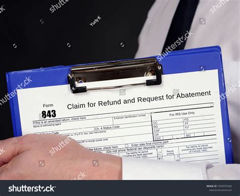 Form 843 Claim for Refund and Request for Abatement Stock Photo Image