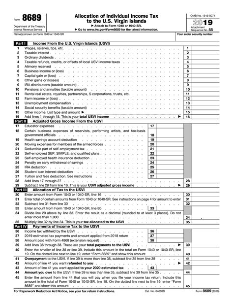 Form 8689 2020 IRS Form 8689 Fill Out Digital PDF Sample