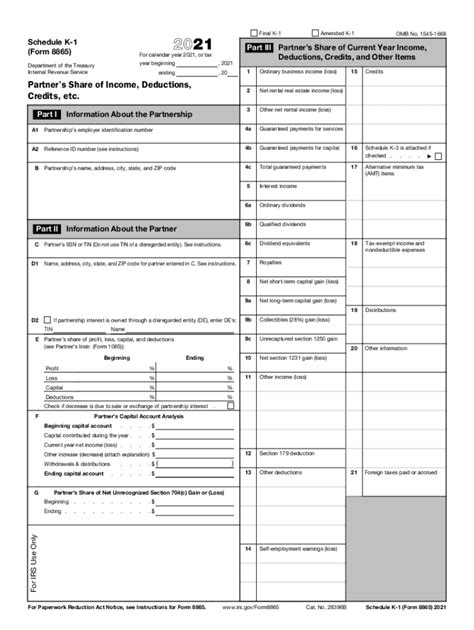 Form 8865 (Schedule K-1) - Partner