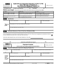 Form 8892 Application for Automatic Extension of Time to File Form