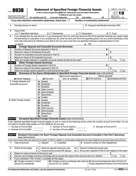 Form 8938 Blank Sample to Fill out Online in PDF