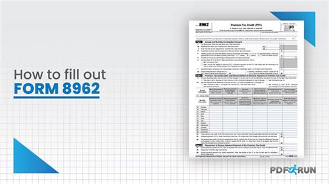 Form 8962 How to Fill Out Form 8962 Premium Tax Credit 1095A Health