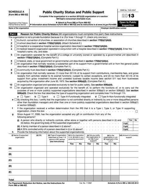 Form 990 Schedule A - Fill Out and Sign Printable PDF Template