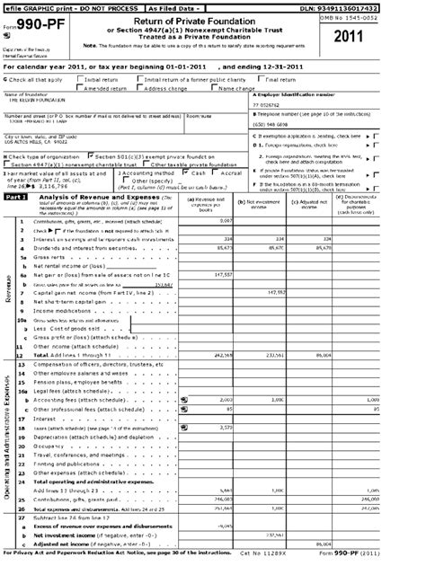 Form 990-PF Return of Private Foundation orSection …