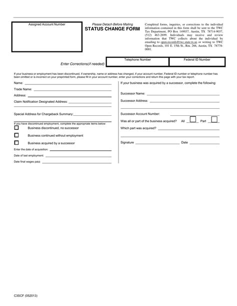 Form C3SCF Download Fillable PDF or Fill Online Status Change Form