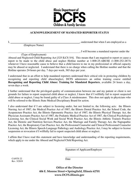 Form CANTS22 Download Fillable PDF or Fill Online Acknowledgement of