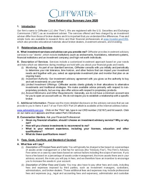 Form CRS Drafting Guide and Template - Lowenstein Sandler