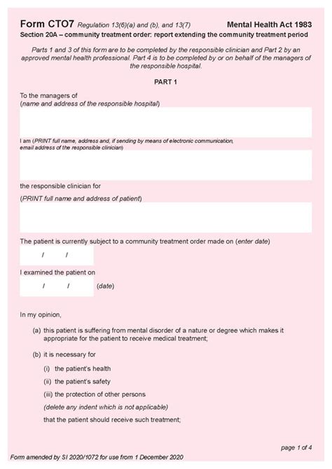 Form CTO7 – Regulation 13(6)(a) and (b), and 13(7) Mental …