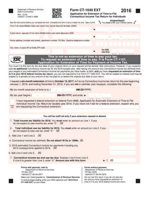 Form Ct1040 Ext Application For Extension Of Time To File