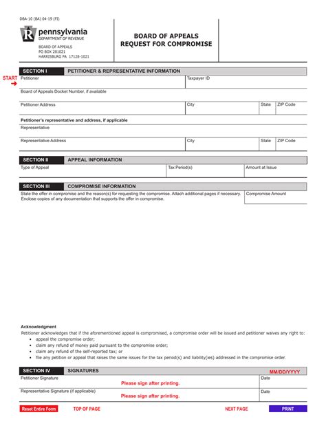 Form DBA10 Download Fillable PDF or Fill Online Request for Compromise