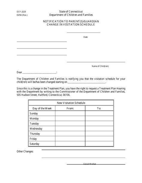 Form DCF2029 Download Printable PDF or Fill Online Notification to
