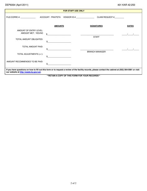 Form DEP6064 Download Printable PDF or Fill Online Claim Request Form