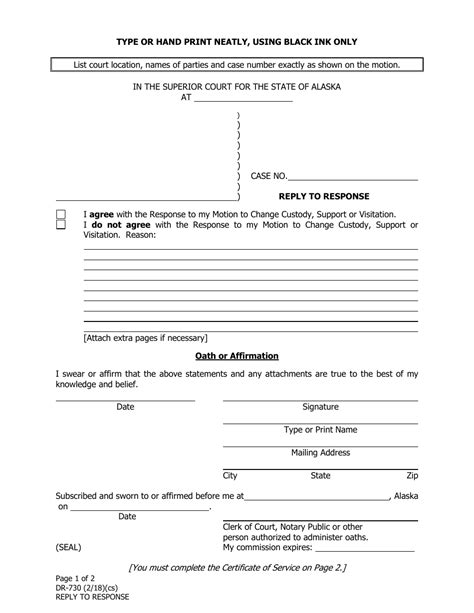 Form DR730 Download Fillable PDF or Fill Online Reply to Response