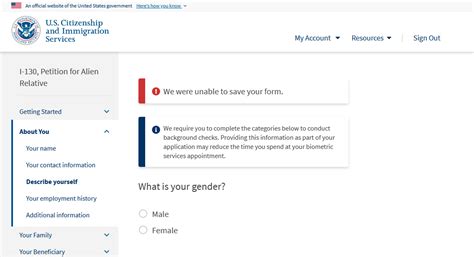 Form Error We were unable to save your form. r/USCIS