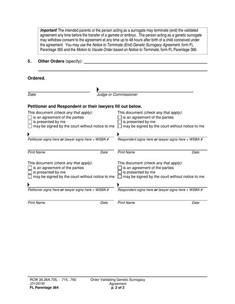 Form FL Parentage364 Download Printable PDF or Fill Online Order