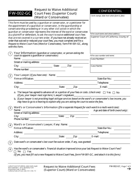Form FW002 Download Fillable PDF or Fill Online Request to Waive